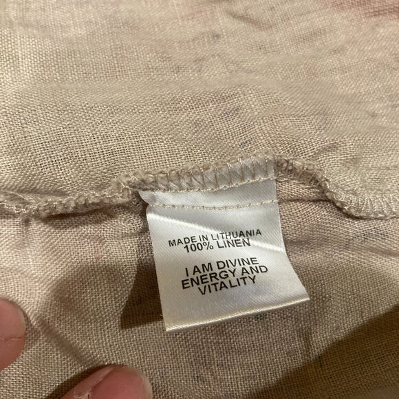 FLAX 100% Linen Floral Pants, Medium - Picture 3 of 8